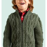 Cabled Kids Jacket Free Crochet Pattern