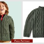 Cabled Kids Jacket Free Crochet Pattern
