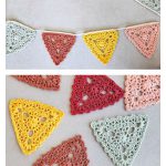 Floral Triangle Bunting Free Crochet Pattern