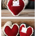 Heart Pillow with Pocket Free Crochet Pattern