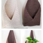 No Sew Hanging Basket Free Crochet Pattern and Video Tutorial