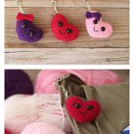 Puffy Heart Keychain Free Crochet Pattern