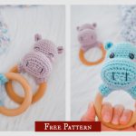 Hippo Rattle Teething Ring Free Crochet Pattern