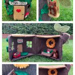Squirrel and Hollow Log House Crochet Pattern