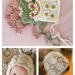 Daisy Square Bonnet Crochet Pattern