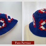 Granny Square Bucket Hat Free Crochet Pattern