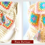 Granny Square Rainbow Backpack Free Crochet Pattern and Video Tutorial