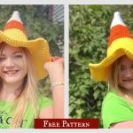 Candy Corn Witch Hat Free Crochet Pattern